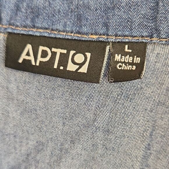 Apt. 9 Denim Tunic Shirt Womens Large - Picture 2 of 8